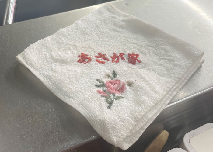 あさが家_刺繡入りの台拭き